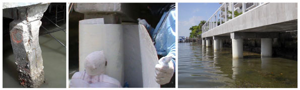 Corrosion Damaged Concrete Pile Restoration with FRP